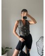 Denim Leopar Yelek Denim Leopar Yelek