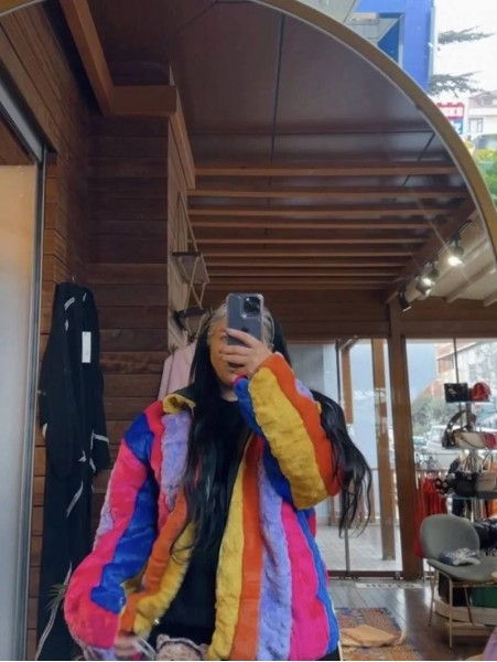 Çok Renkli Peluş Mont