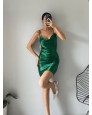 Askılı Yeşil Mini Saten Elbise Askılı Yeşil Mini Saten Elbise