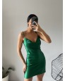 Askılı Yeşil Mini Saten Elbise Askılı Yeşil Mini Saten Elbise