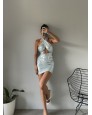 Shine Parlak Boyundan Bağlamalı Mini Elbiseler