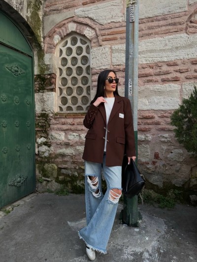 Çengel Kol Detaylı Blazer Ceketler Çengel Kol Detaylı Blazer Ceketler