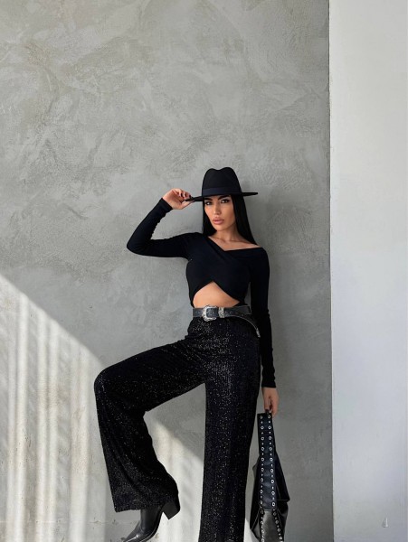 Payetli Beli Lastikli Pantolonlar Payetli Beli Lastikli Pantolonlar