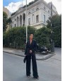 Swan Dekolte Blazer Ceket & Palazzo Pantolon Takım
