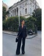 Swan Dekolte Blazer Ceket & Palazzo Pantolon Takım