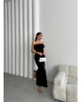 Strapless Tüylü Uzun Elbise Strapless Tüylü Uzun Elbise