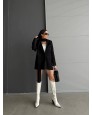 Şal Detay Kalın Blazer Ceket