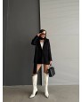 Şal Detay Kalın Blazer Ceket