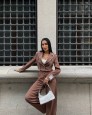 Lili Etiket Detay Crop Ceket & Palazzo Pantolon Takım