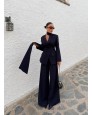 Prestige Şallı Blazer Ceket Palazzo Pantolon Takım Prestige Şallı Blazer Ceket Palazzo Pantolon Takım