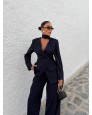 Prestige Şallı Blazer Ceket Palazzo Pantolon Takım Prestige Şallı Blazer Ceket Palazzo Pantolon Takım