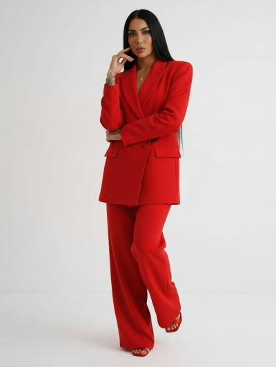 Icon Palazzo Pantolon Blazer Ceket Takım Icon Palazzo Pantolon Blazer Ceket Takım